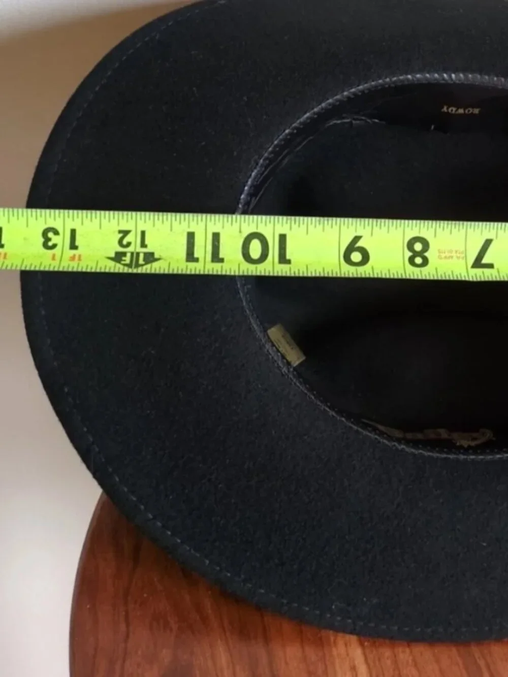USA Vintage Bailey Black Rowdy 100% Wool Felt Cowboy Western Hat SZ LARGE YOUTH